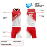 Custom Red White Reversible Basketball Suit for Adults and Kids Personalized Jersey