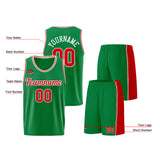 Custom Kelly Green Red Basketball Jersey for Men Women Adult Youth Stitched Name Number Logo