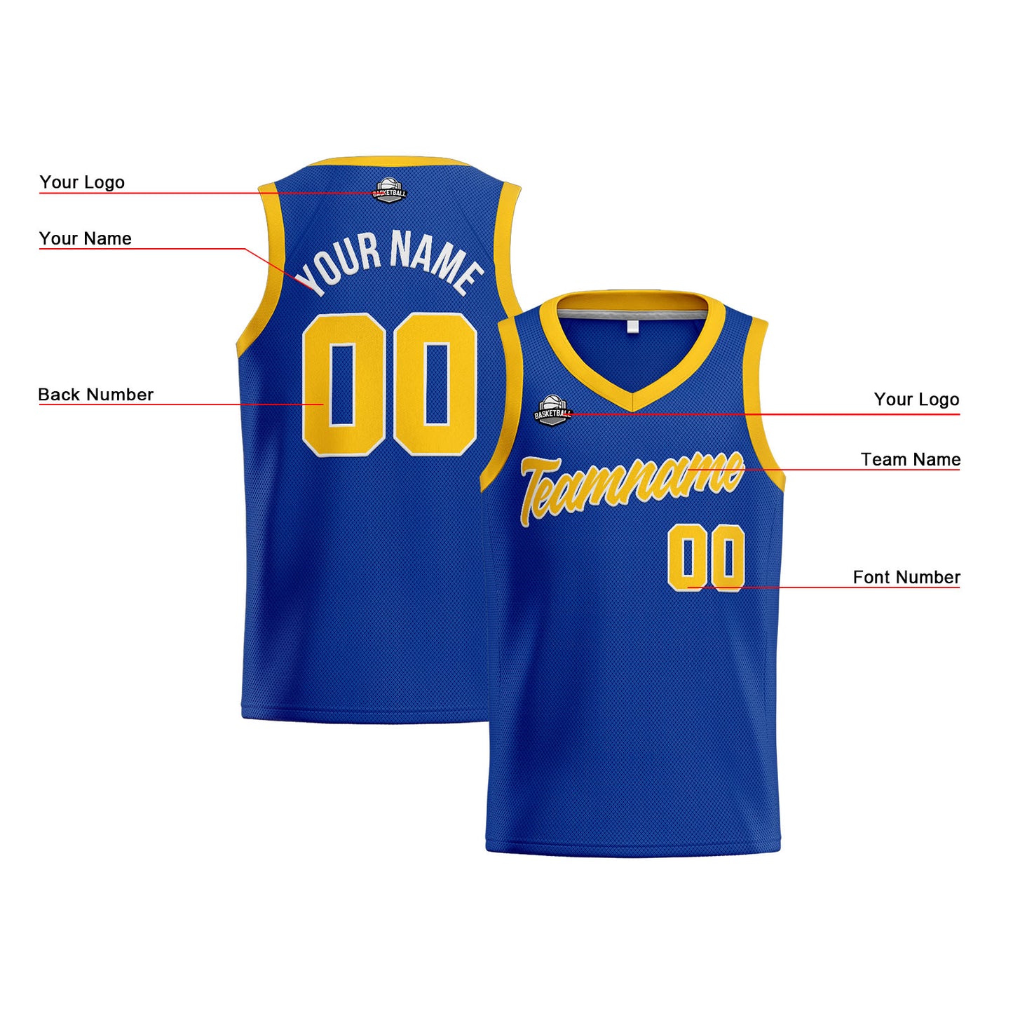 Custom Royal Yellow Basketball Jersey for Men Women Adult Youth Stitched Name Number Logo