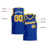 Custom Royal Yellow Basketball Jersey for Men Women Adult Youth Stitched Name Number Logo