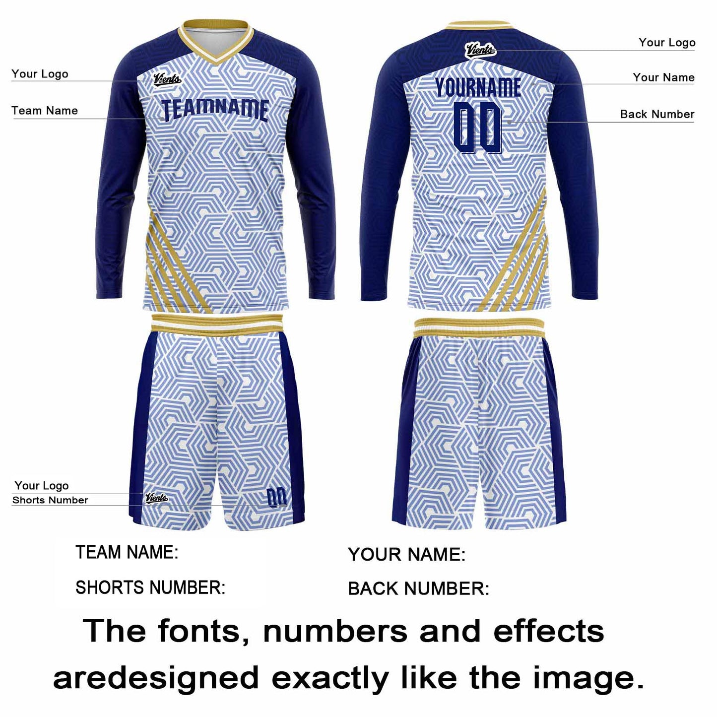 Custom Dark Blue Gold Basketball Soccer Football Shooting Long T-Shirt for Adults and Kids