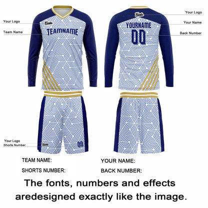 Custom Dark Blue Gold Basketball Soccer Football Shooting Long T-Shirt for Adults and Kids