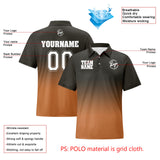 Custom Dull Grey Orange Football Gradient Polo Shirts  Add Your Unique Logo/Name/Number