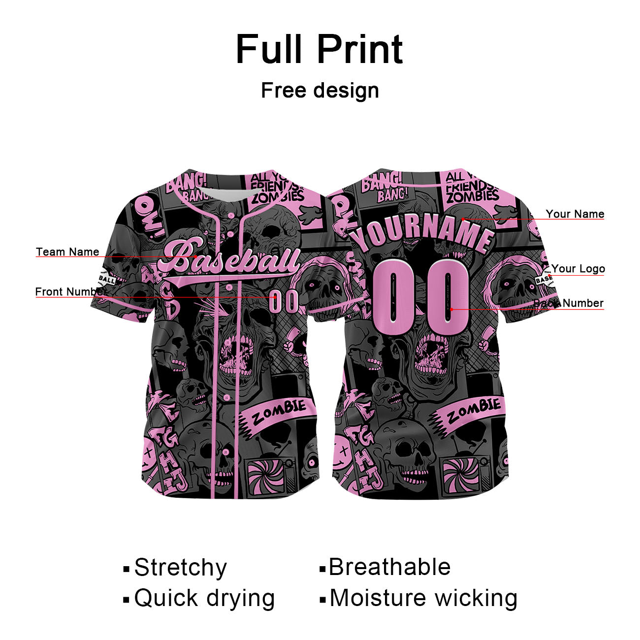 Custom Gray Baseball Jersey Print Personalized Name, Number and Logo
