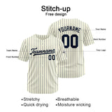Custom Baseball Jersey Stitched Design Personalized Hip Hop Baseball Shirts Cream-Navy