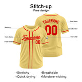 Custom Baseball Jersey Stitched Design Personalized Hip Hop Baseball Shirts Gold-Red