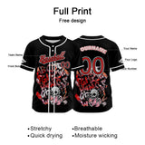 Custom Black Button Down Baseball Jersey for Men Women Adult Youth Print Name Number Logo