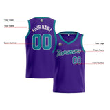 Custom Purple Teal Basketball Jersey for Men Women Adult Youth Stitched Name Number Logo