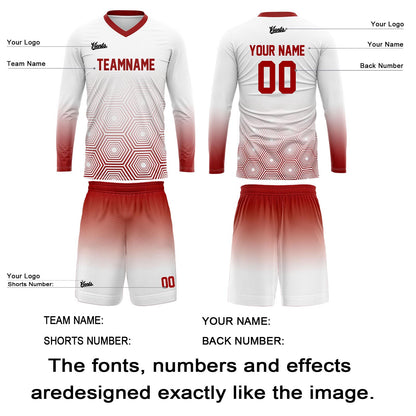 Custom Red White Basketball Soccer Football Shooting Long T-Shirt for Adults and Kids