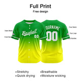 Custom Full Print Design  Baseball Jersey Pink Green&Yellow