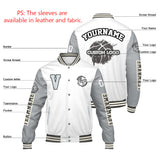Custom White Grey Varsity Jackets for Men Women Youth Personalized Letterman Jackets