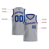 Custom Gray Royal Basketball Jersey for Men Women Adult Youth Stitched Name Number Logo