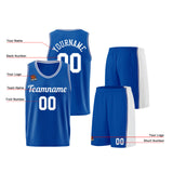 Custom Royal-White Basketball Jersey for Men Women Adult Youth Stitched Name Number Logo