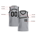 Custom Gray Black Basketball Jersey for Men Women Adult Youth Stitched Name Number Logo