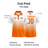 Custom White Orange Football Polo Shirts  Add Your Unique Logo/Name/Number