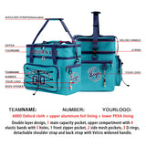 Custom Cyan Blue All-Over Print Double Layer Insulated Cooler Bag - Waterproof 600D Oxford Picnic Tote for Team Events & Outdoor BBQ