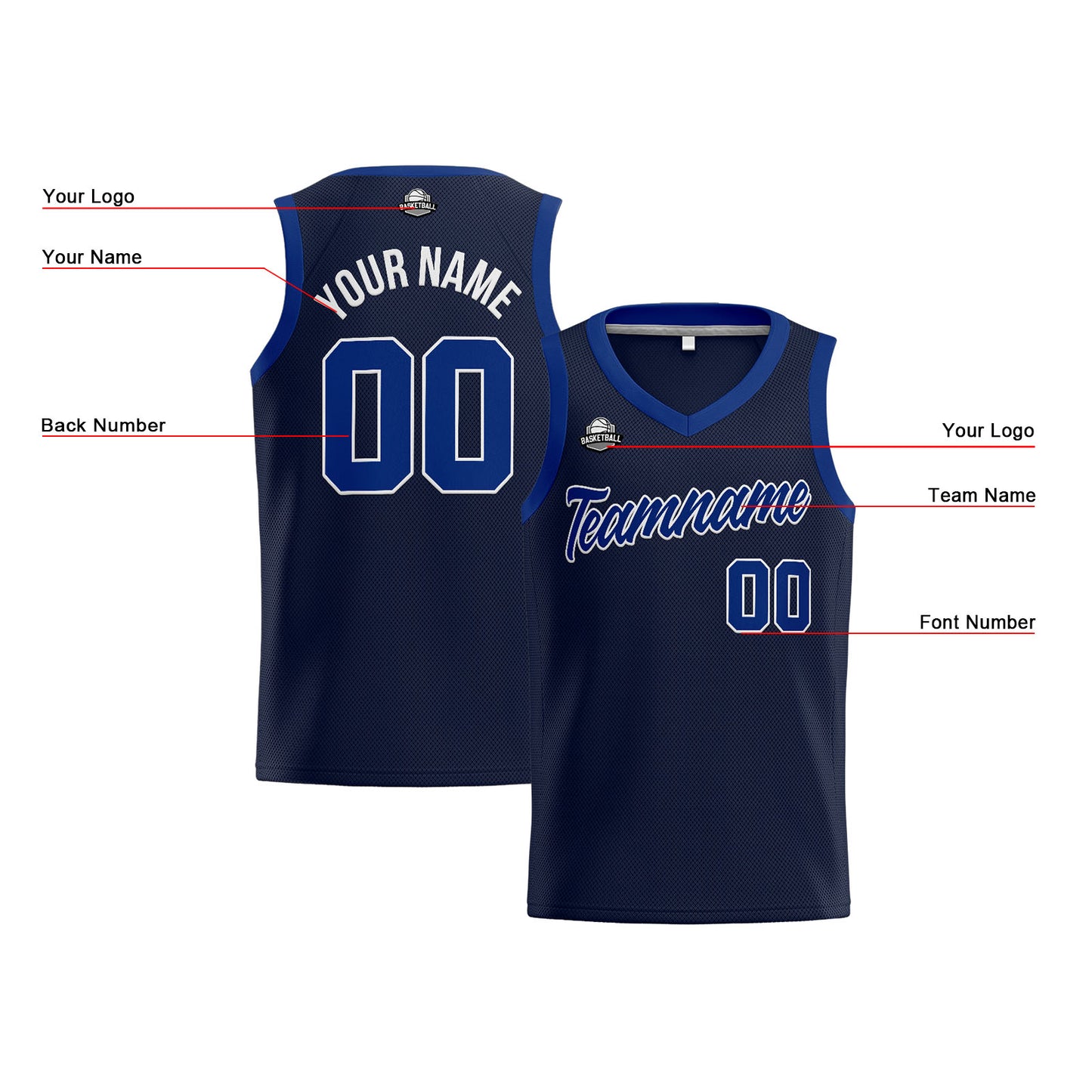 Custom Navy Royal Basketball Jersey for Men Women Adult Youth Stitched Name Number Logo