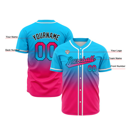 Custom Gradient Baseball Jerseys Personalized Name Number Logo