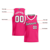 Custom Pink White Basketball Jersey for Men Women Adult Youth Stitched Name Number Logo