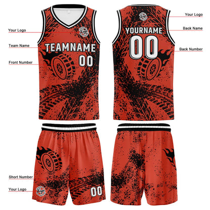 Custom Vermilion Basketball Jersey Uniform Suit Printed Your Logo Name Number