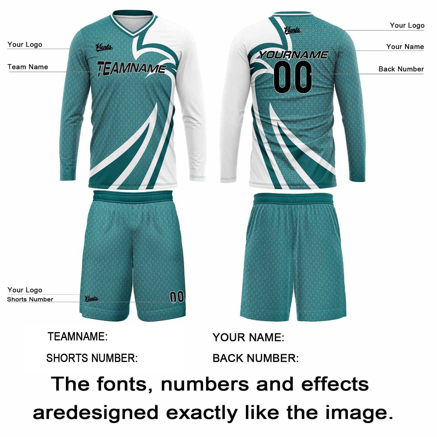 Custom Teal Basketball Soccer Football Shooting Long T-Shirt for Adults and Kids
