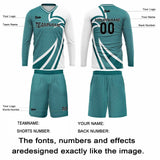 Custom Teal Basketball Soccer Football Shooting Long T-Shirt for Adults and Kids