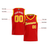 Custom Red Yellow Basketball Jersey for Men Women Adult Youth Stitched Name Number Logo