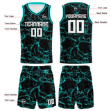 Custom Black Teal Reversible Basketball Suit for Adults and Kids Personalized Jersey