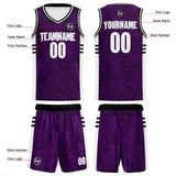 Custom Black Purple Reversible Basketball Suit for Adults and Kids Personalized Jersey