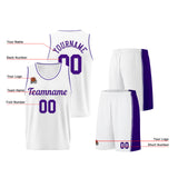 Custom White-Purple Basketball Jersey for Men Women Adult Youth Stitched Name Number Logo