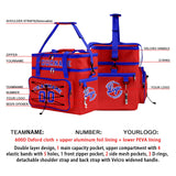 Custom Red Blue All-Over Print Double Layer Insulated Cooler Bag - Waterproof 600D Oxford Picnic Tote for Team Events & Outdoor BBQ
