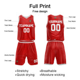 Custom Red Reversible Basketball Suit for Adults and Kids Personalized Jersey