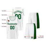 Custom White-Green Basketball Jersey for Men Women Adult Youth Stitched Name Number Logo