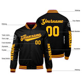 Custom Crimson Black Yellow Varsity Jackets for Men Women Youth Personalized Letterman Jackets