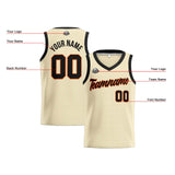 Custom Cream Black Basketball Jersey for Men Women Adult Youth Stitched Name Number Logo