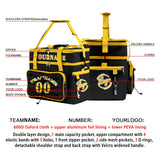 Portable Double Layer Cooler Bag - Waterproof Insulated Picnic Tote for Camping & Family Outings Black Yellow
