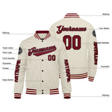Custom Crimson Cream Varsity Jackets for Men Women Youth Personalized Letterman Jackets