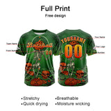 Custom Green Button Down Baseball Jersey for Men Women Adult Youth Print Name Number Logo
