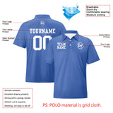 Custom Blue White Football Polo Shirts  Add Your Unique Logo/Name/Number
