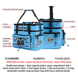 Portable Double Layer Cooler Bag - Waterproof Insulated Picnic Tote for Camping & Family Outings Blue Black