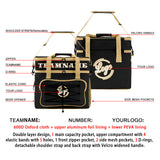 Custom Black Beige Double Layer Insulated Cooler Bag - 600D Oxford Waterproof Picnic Tote for Camping, Hiking & BBQ - Large Capacity Thermal Lunch Bag