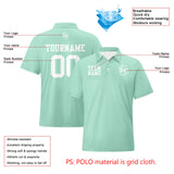 Custom Light Pea Green White Football Polo Shirts  Add Your Unique Logo/Name/Number