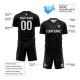 Custom Soccer Uniform Jersey Kids Adults Personalized Set Jersey Black&White Line