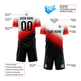 Custom Soccer Uniform Jersey Kids Adults Personalized Set Jersey Black&Red&White