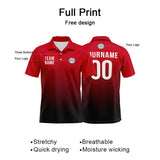 Custom Red Black White Football Polo Shirts  Add Your Unique Logo/Name/Number