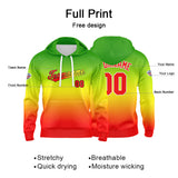 Custom Gradient Hoodie For Man Woman Girl Boy Print Your Logo Name Number Green Yellow Red