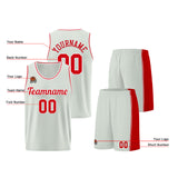 Custom Gray-Red Basketball Jersey for Men Women Adult Youth Stitched Name Number Logo