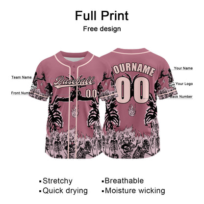 Custom Pink Baseball Jersey Print Personalized Name, Number and Logo