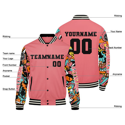 Custom Pink Varsity Jackets for Men Women Youth Personalized Letterman Jackets