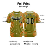 Custom Green Button Down Baseball Jersey for Men Women Adult Youth Print Name Number Logo